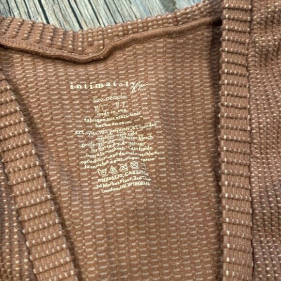 Free People Brown Ribbed Fitted Tank Top - Picture 2 of 3